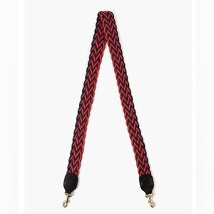 Clare V Braided Crossbody Strap Red/Navy